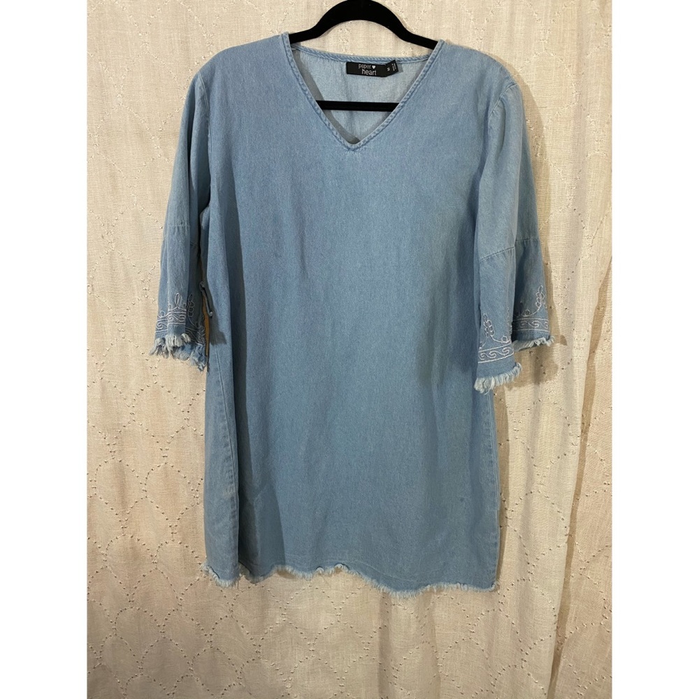 Paper heart denim dress